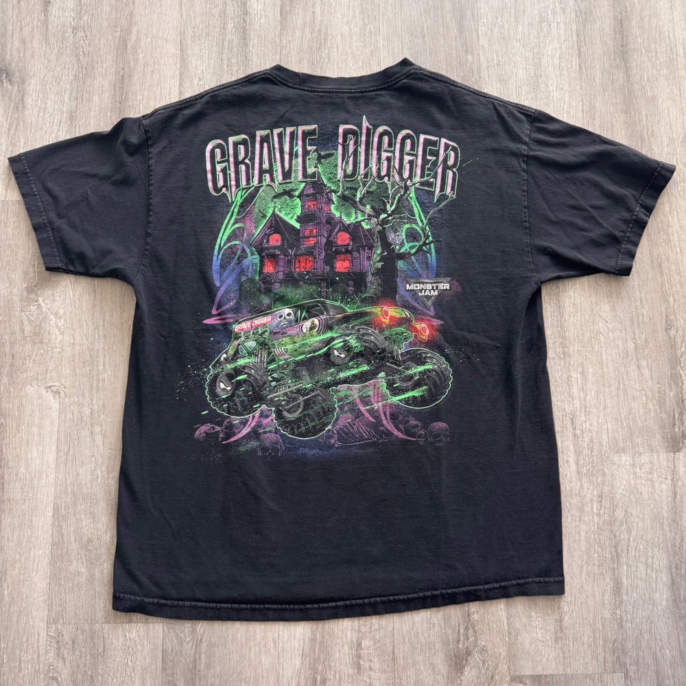 Monster Jam Grave Digger Race Team Graphic T-Shirt Black XL Alstyle